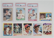 Lot of 9 Carl Yastrzemski Cards w/ 3 PSA Graded