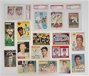Lot of 17 Miscellaneous Vintage Baseball Cards
