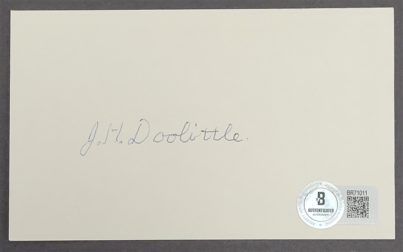 J.H. Doolittle Autographed Index Card Beckett