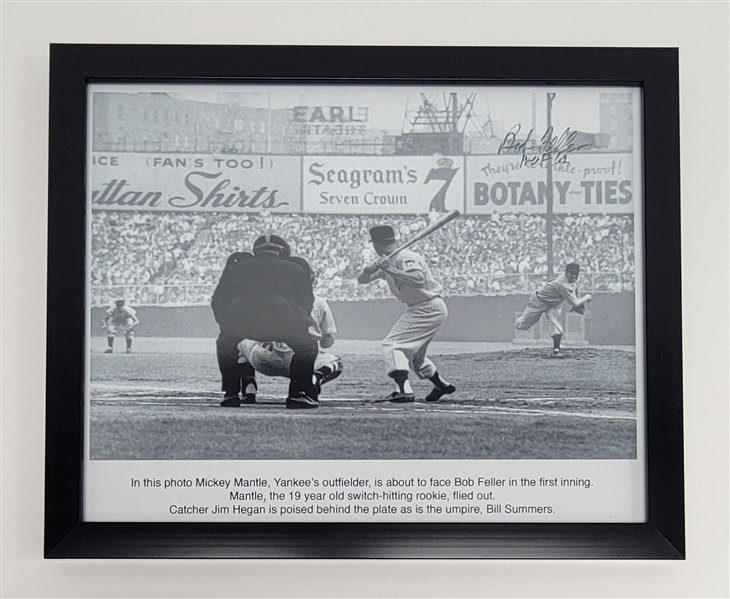 Bob Feller Autographed & Framed 8x10 Photo