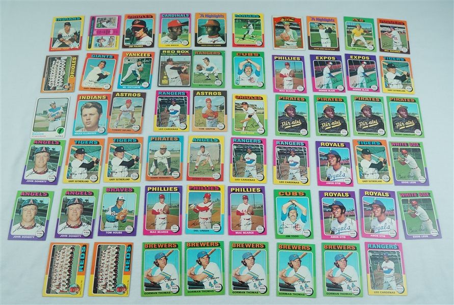 Collection of 58 Vintage 1975 Topps Baseball Cards  