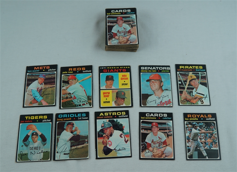 Collection of 1971 Topps Baseball w/ 77 Cards Including Pete Rose & Tom Seaver