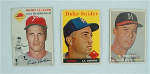 Collection of 1950's Topps Baseball Cards w/ Rookies & Hall of Famers