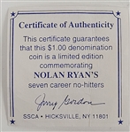 Nolan Ryan 7th No-Hitter Commemorative Dollar